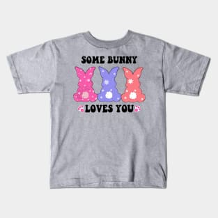 some bunny loves you easter Kids T-Shirt